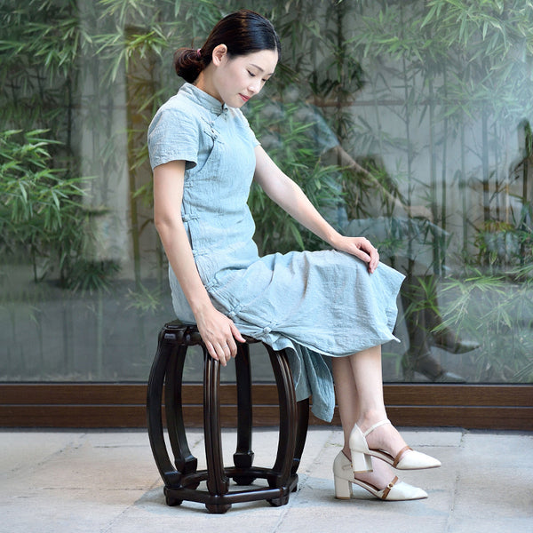 Siam Rosewood Round Stool with Apple Blossom Shape 大红酸枝海棠鼓凳