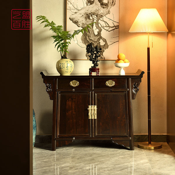 African Blackwood Sideboard in the Style of Wang Shixiang 紫光檀二联柜