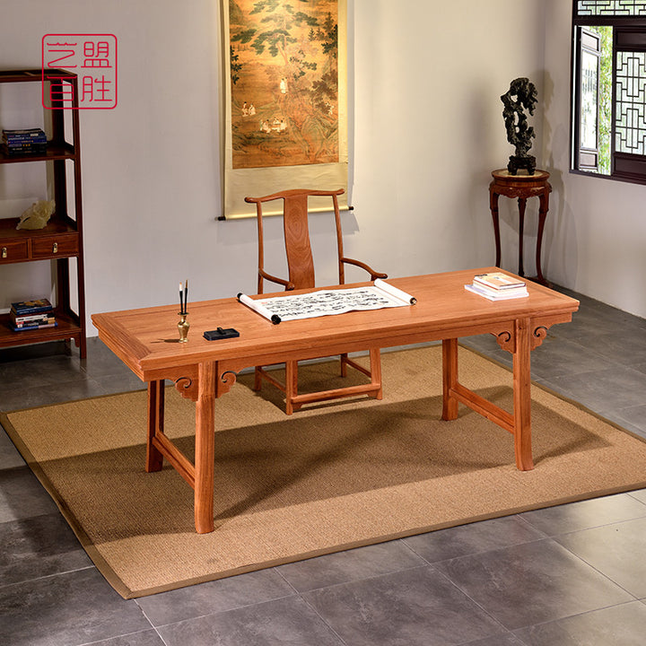 Pterocarpus Macrocarpus desk with incense burner style legs