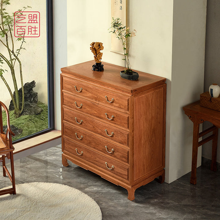 Handcrafted Pterocarpus macrocarpus chest of drawers