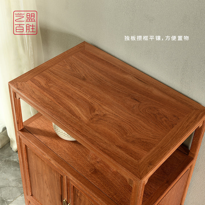 Simple and elegant tea cabinet made from Pterocarpus Macrocarpus wood.