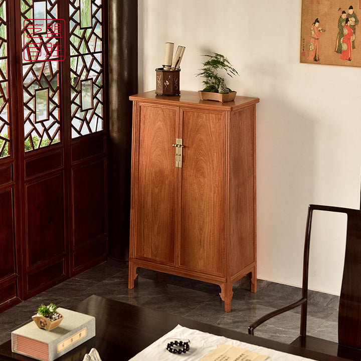 Luxurious Pterocarpus wooden cabinet for sophisticated interiors