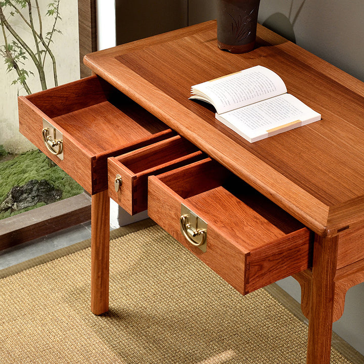 Exquisite Pterocarpus Macrocarpus desk with decorative details