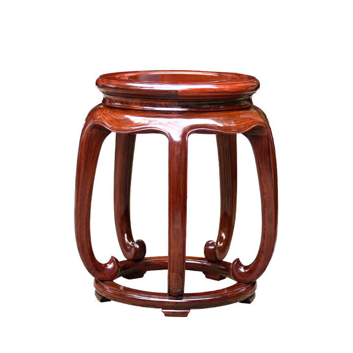 Traditional Chinese Granadillo five-legged round stool