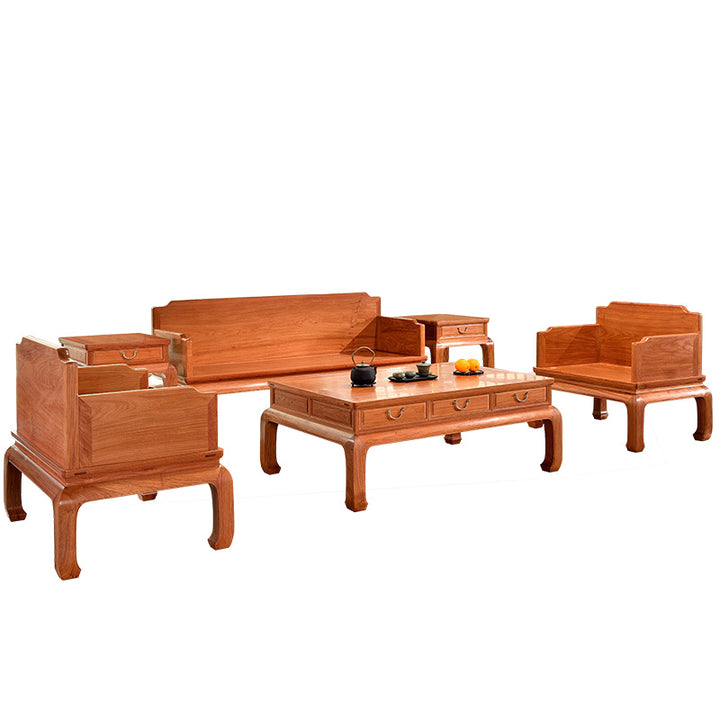 Minimalist living room furniture set in Pterocarpus Macrocarpus