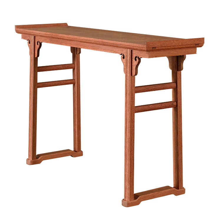 Handcrafted Pterocarpus macrocarpus console table with intricate details