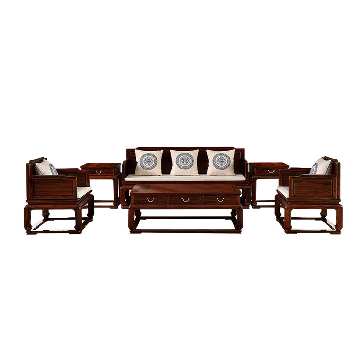 Traditional Chinese-style Granadillo plain sofa set