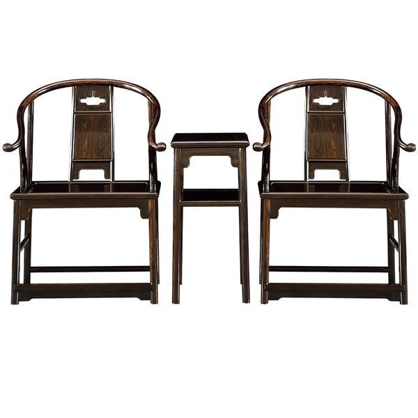 Minimalist Ming Dynasty-Style African Blackwood Armchair 紫光檀安思远圈椅