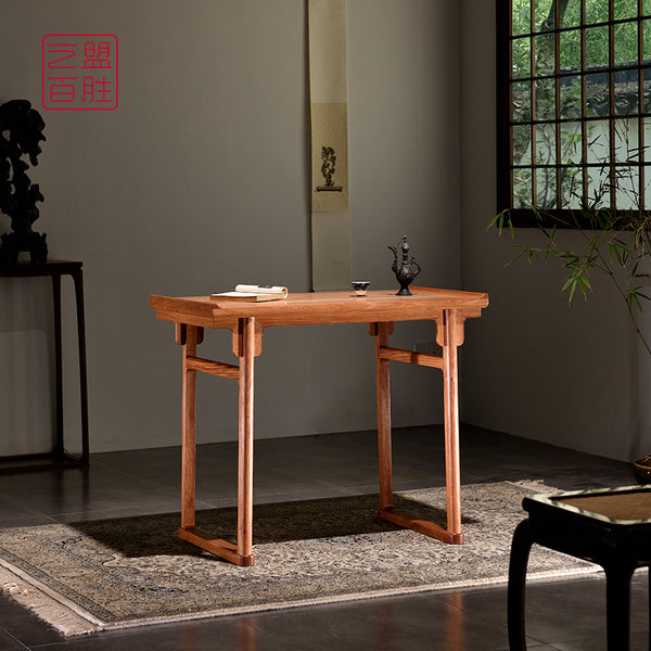 Pterocarpus macrocarpus altar table with connected legs