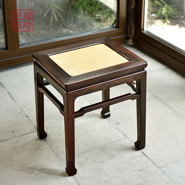 Siam Rosewood Square Stool with Hoof Feet 大红酸枝马蹄足方凳