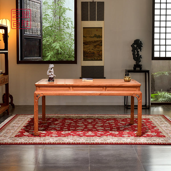 Elegant Pterocarpus Macrocarpus desk with cloud pattern