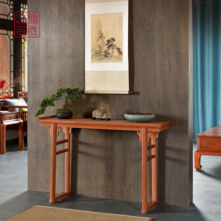 Luxurious Pterocarpus macrocarpus console table showcasing detailed craftsmanship