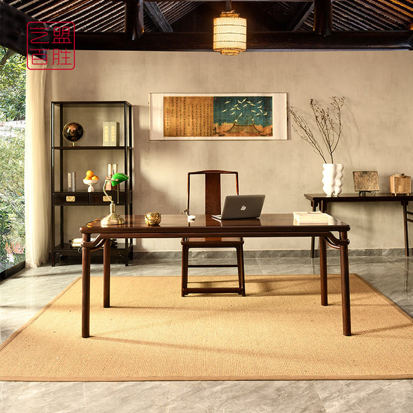 Siam Rosewood Round-Edged Table with Wrapped Round Legs 大红酸枝圆包圆画案