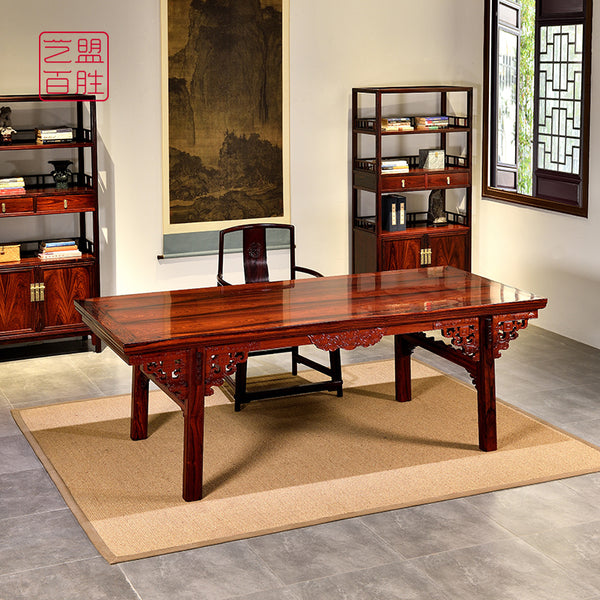 Elegant Chilong design painting table made of Granadillo wood