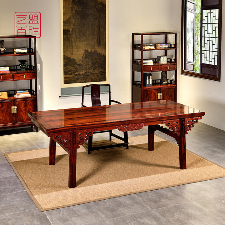 Elegant Chilong design painting table made of Granadillo wood