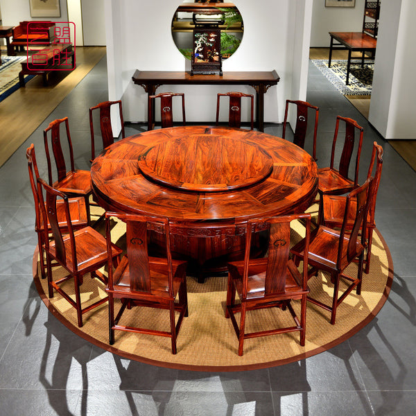 Siam Rosewood Round Dining Table for Twelve 大红酸枝圆桌12人位