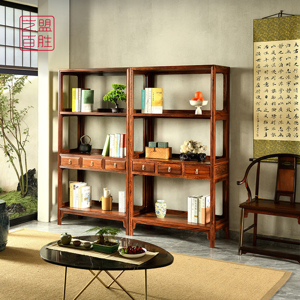 Mikado Rosewood Three-Tier Ming Style Bookshelf 微凹黄檀观复博物馆款三层书柜