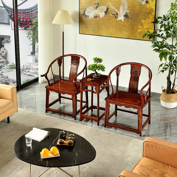 Elegant Granadillo wood armchair featuring Qilin design