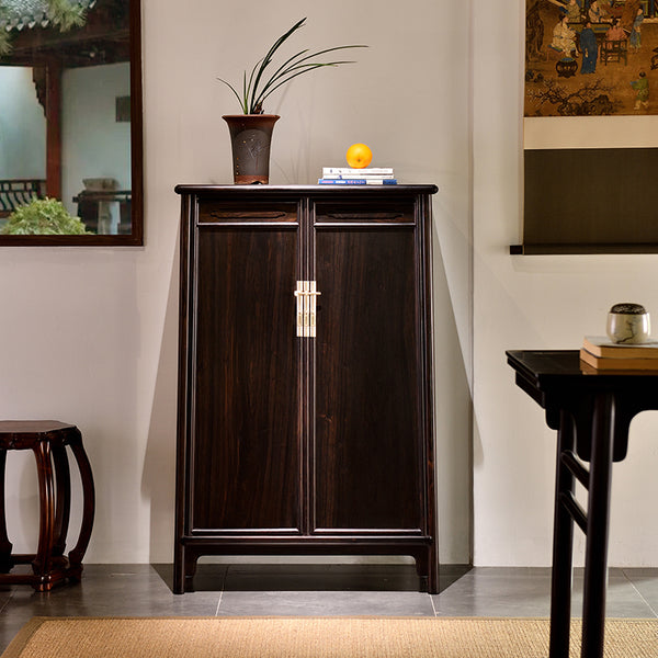 Minimalist Ming Dynasty-Style African Blackwood Rounded Corner Cabinet 紫光檀海棠圆角柜