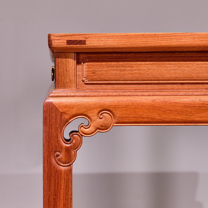 Cloud pattern desk in premium Pterocarpus Macrocarpus wood