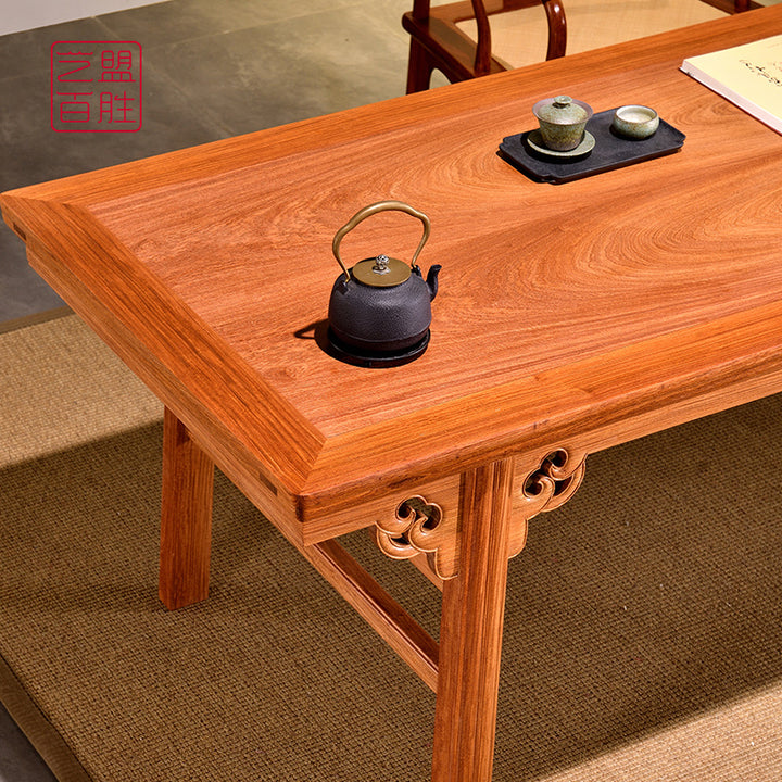 Long wooden desk with classic Chinese design