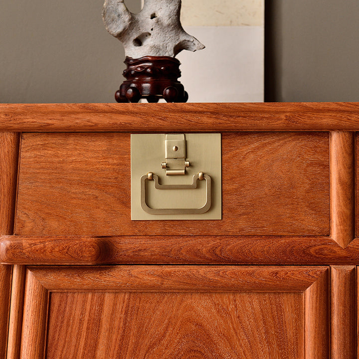 Handcrafted Pterocarpus macrocarpus sideboard inspired by Wang Shixiang's design.