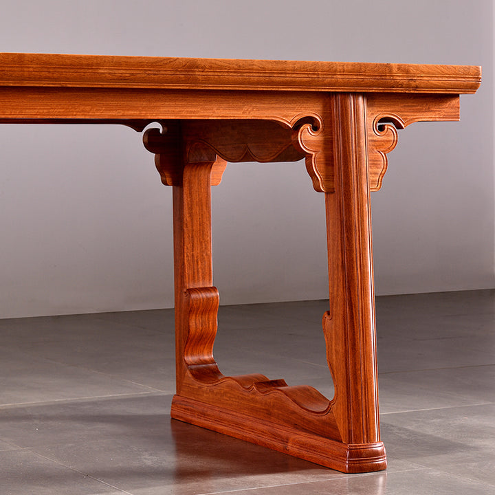 Elegant Pterocarpus macrocarpus writing desk with intricate carvings