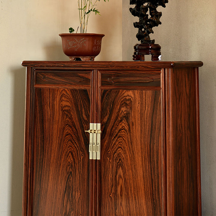 High-quality Granadillo wood cabinet with brass lock