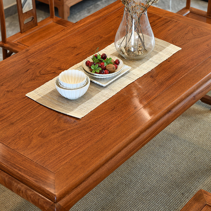 Beautifully crafted wooden dining set with a modern touch.