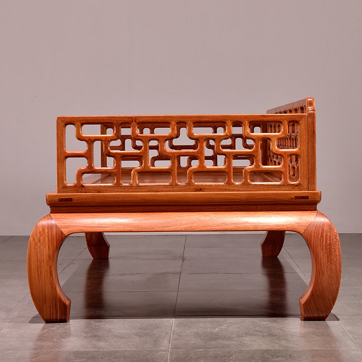 Traditional style Pterocarpus Macrocarpus wood sofa bed