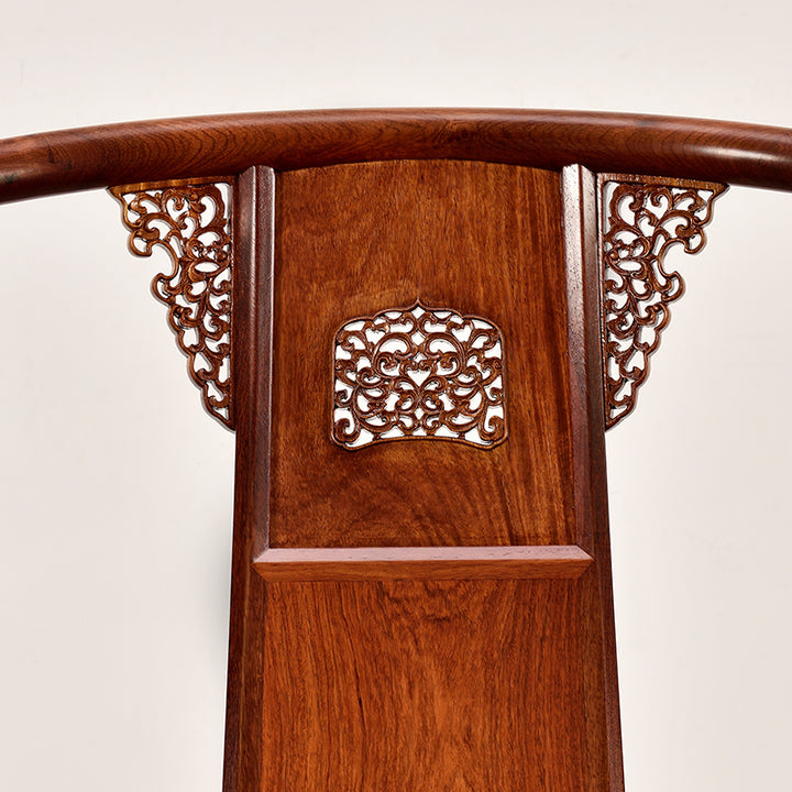 Elegant Pterocarpus chairs and tea table set with intricate carvings