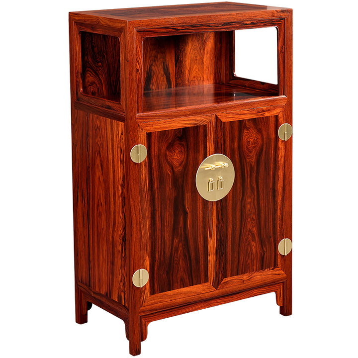 Luxurious Mexican Granadillo wood cabinet with open shelf