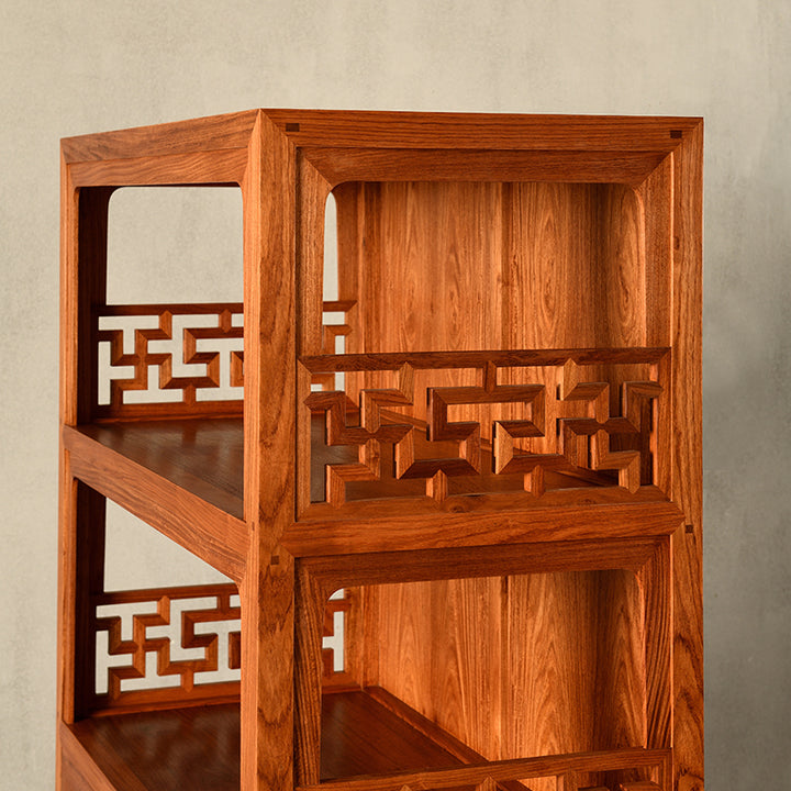 Pterocarpus Macrocarpus bookcase from the Wanli period, perfect for traditional interiors.