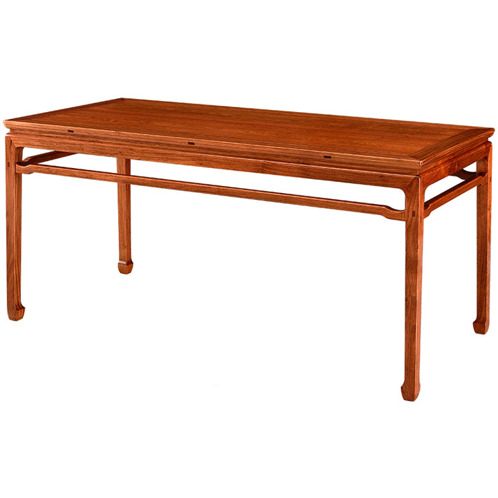 Handcrafted Pterocarpus macrocarpus table showcasing exquisite wood grain