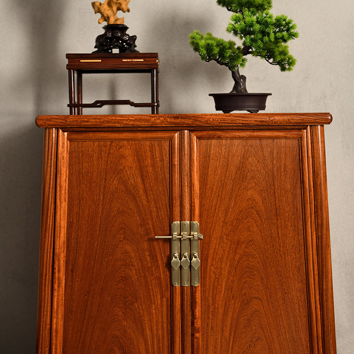 Elegant wooden cabinet with smooth, rounded edges and a brass handle.