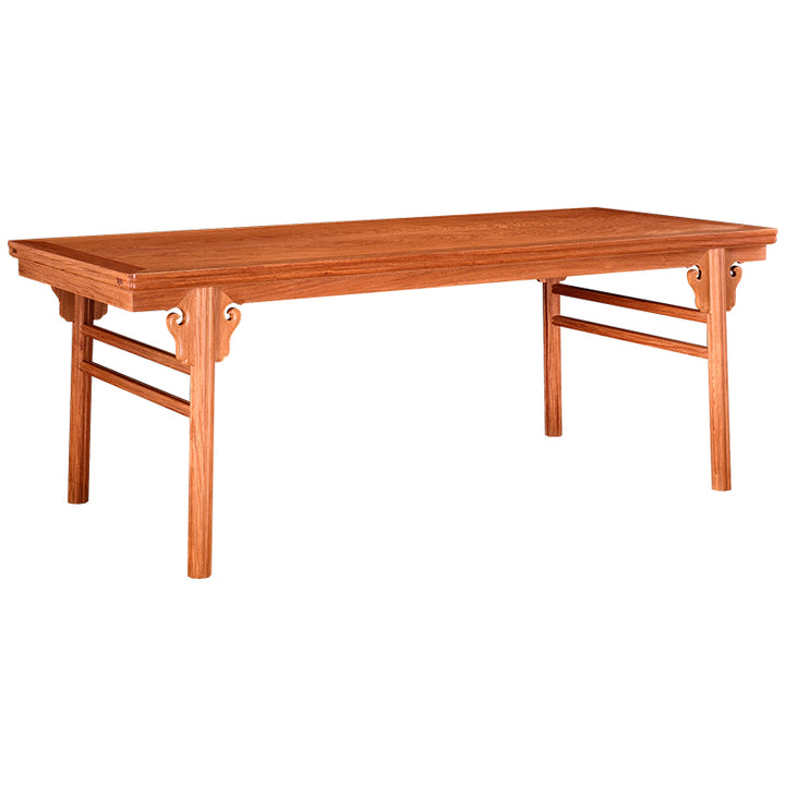 Handcrafted Pterocarpus macrocarpus desk featuring melon-shaped legs