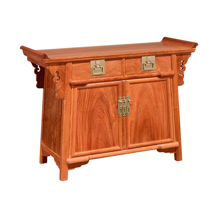 Antique-style sideboard in Pterocarpus macrocarpus from Wang Shixiang's collection.