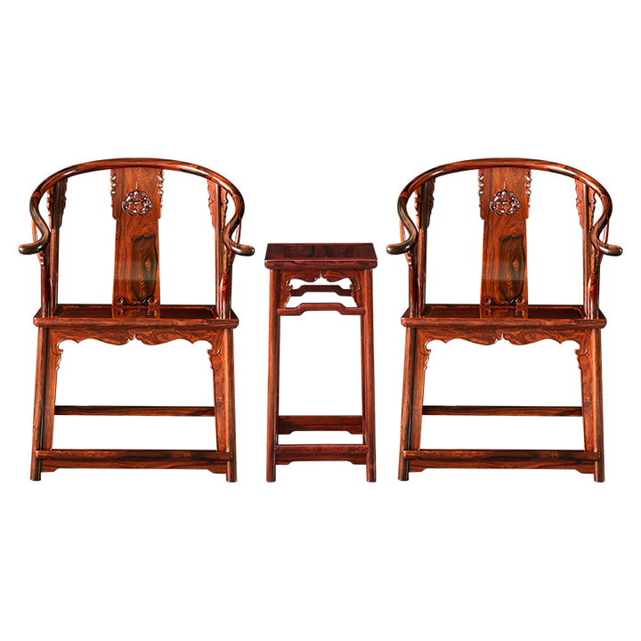 Exquisite Granadillo wood armchair with ornate Qilin design