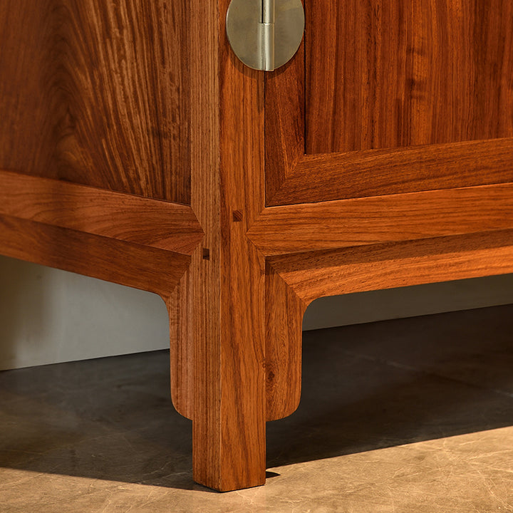 Exquisite double-layer bookcase made from Pterocarpus Macrocarpus wood.